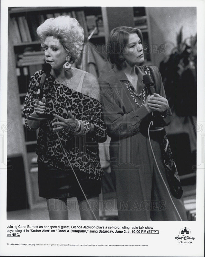 1990 Press Photo Glenda Jackson, Carol Burnett - Historic Images