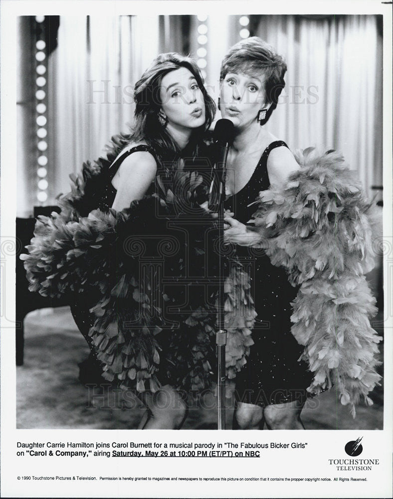 1990 Press Photo Carrie Hamilton and Carol Burnett in The Fabulous Bicker Girls - Historic Images