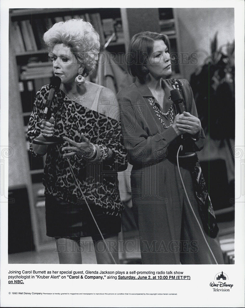 1990 Press Photo Carol Burnett and Glenda Jackson &quot;Carol &amp; Company&quot; - Historic Images