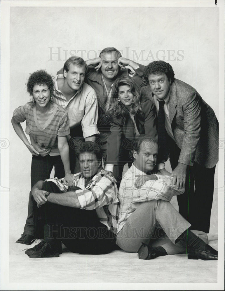 1988 Press Photo &quot;Cheers&quot; cast,Ted Dandson,Kelsey Grammer,Rhea Perlman - Historic Images