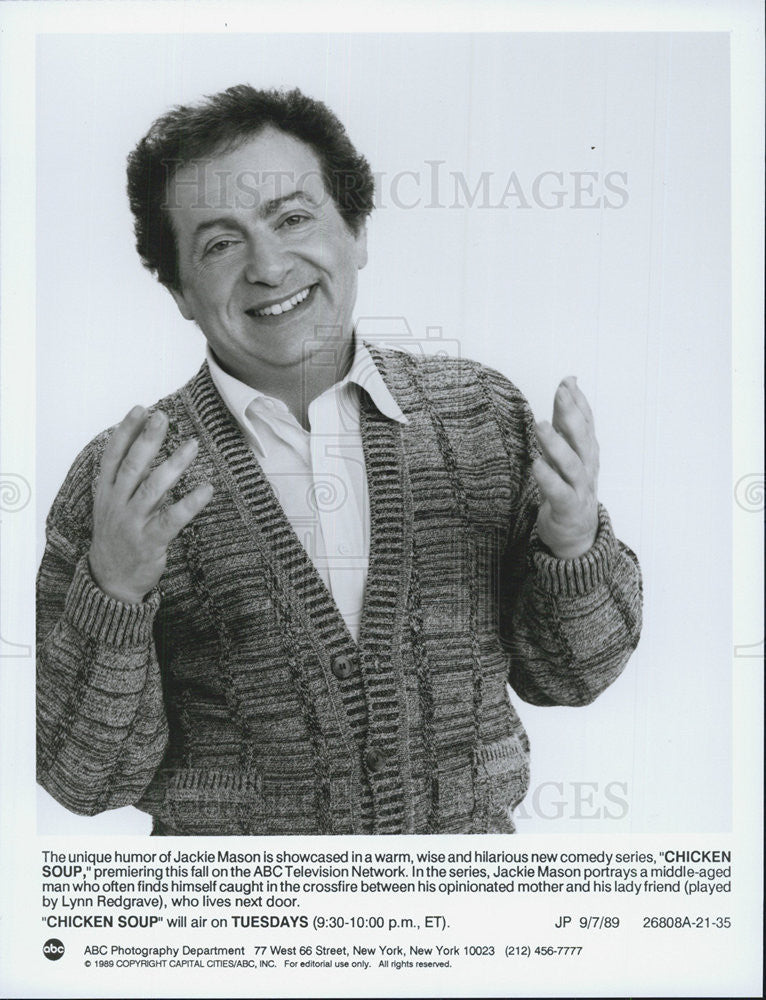 1989 Press Photo Jackie Mason Actor Chicken Soup Television Comedy Series - Historic Images