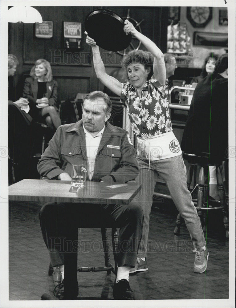 1990 Press Photo Rhea Perlman John Ratzenberger Actors Cheers - Historic Images