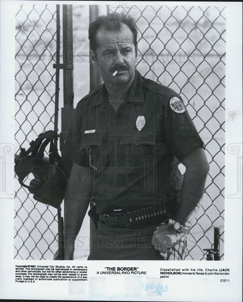 1982 Press Photo Jack Nicholson Actor Border - Historic Images