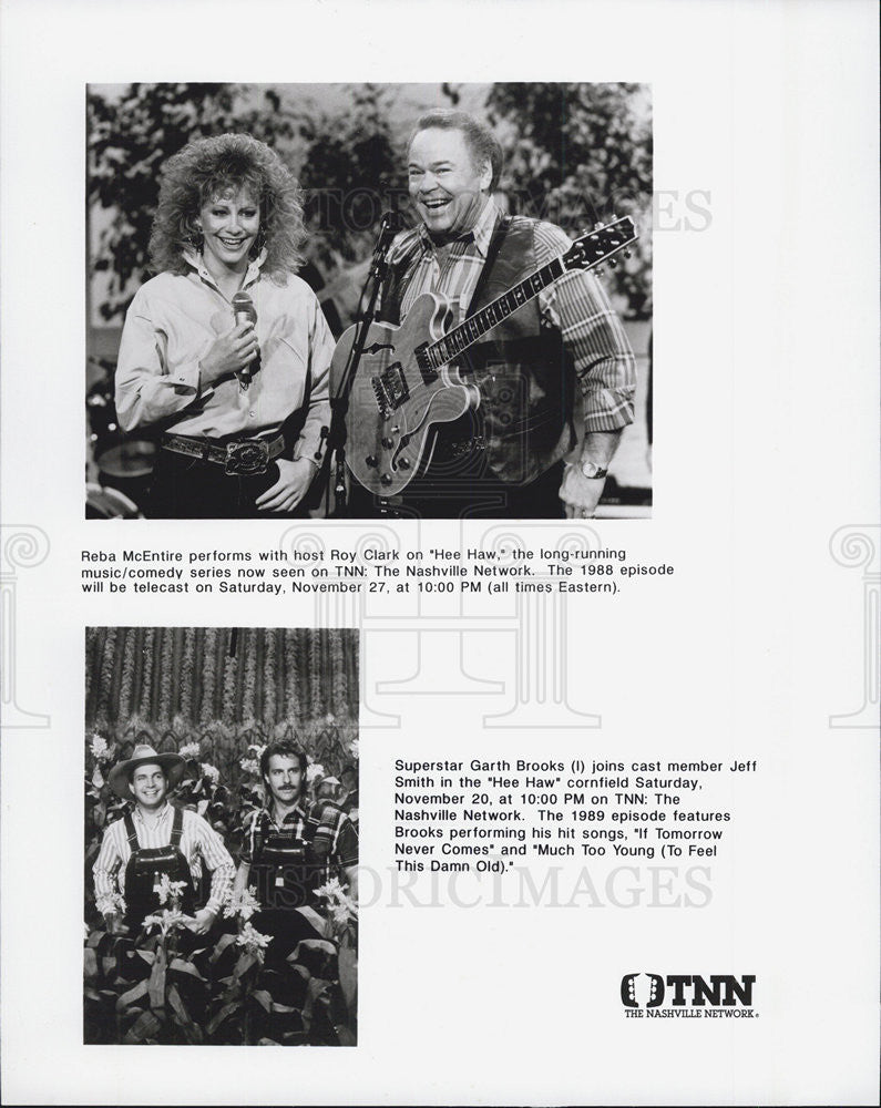 1993 Press Photo Reba McEntire Roy Clark NASHVILLE NETWORK Garth Brooks HEE HAW - Historic Images