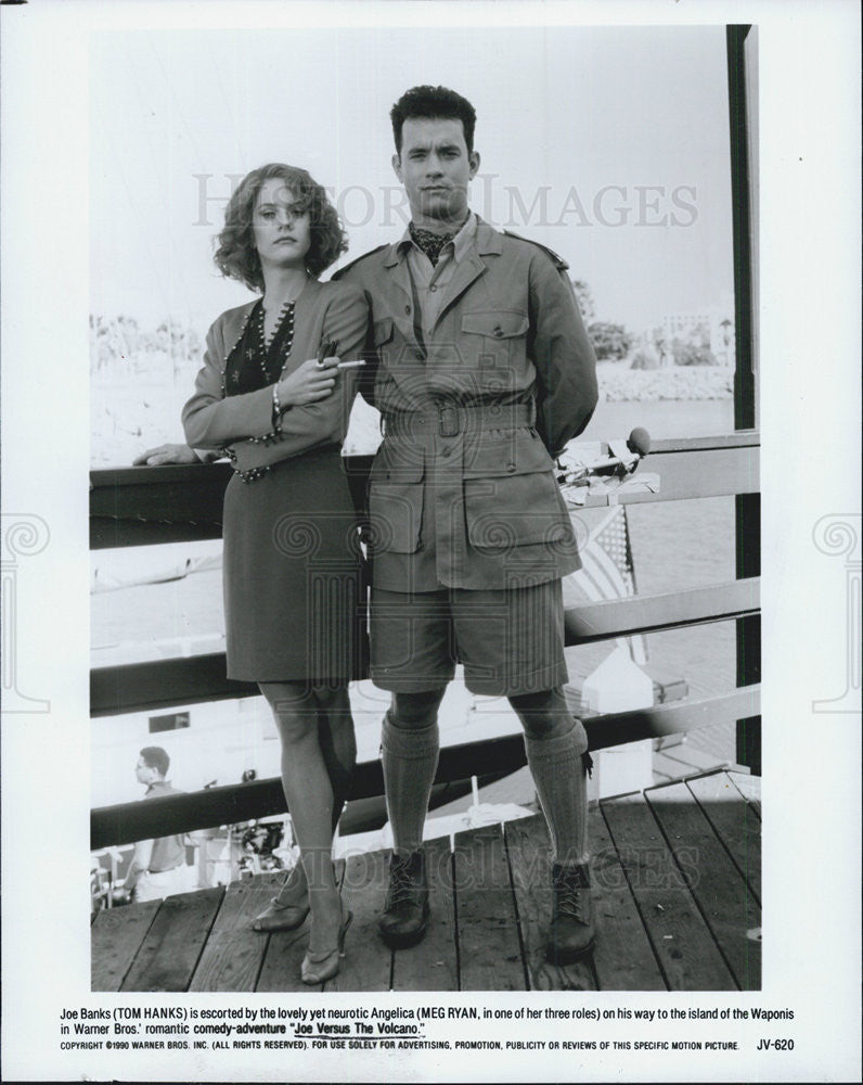 1990 Press Photo Tom Hanks &amp; Meg Ryan in &quot;Joe Versus the Volcano&quot; - Historic Images