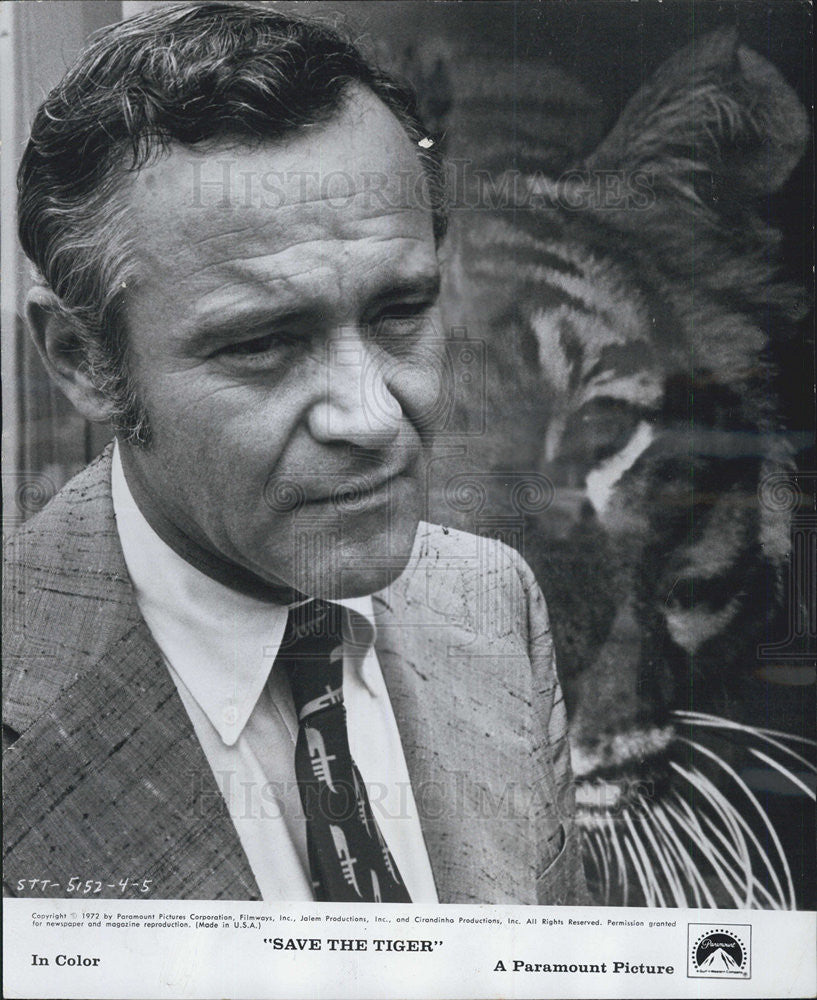 1973 Press Photo Jack Lemmon Actor Save Tiger - Historic Images