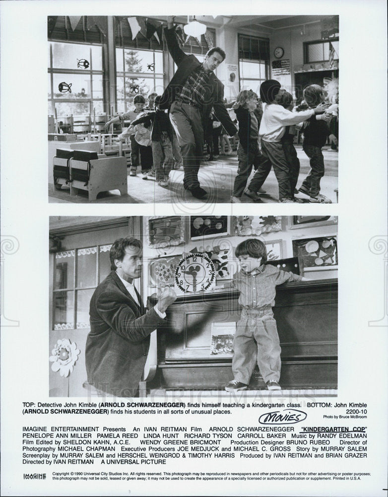 1990 Press Photo Arnold Schwarenegger in &quot;Kindergarten Cop&quot; - Historic Images