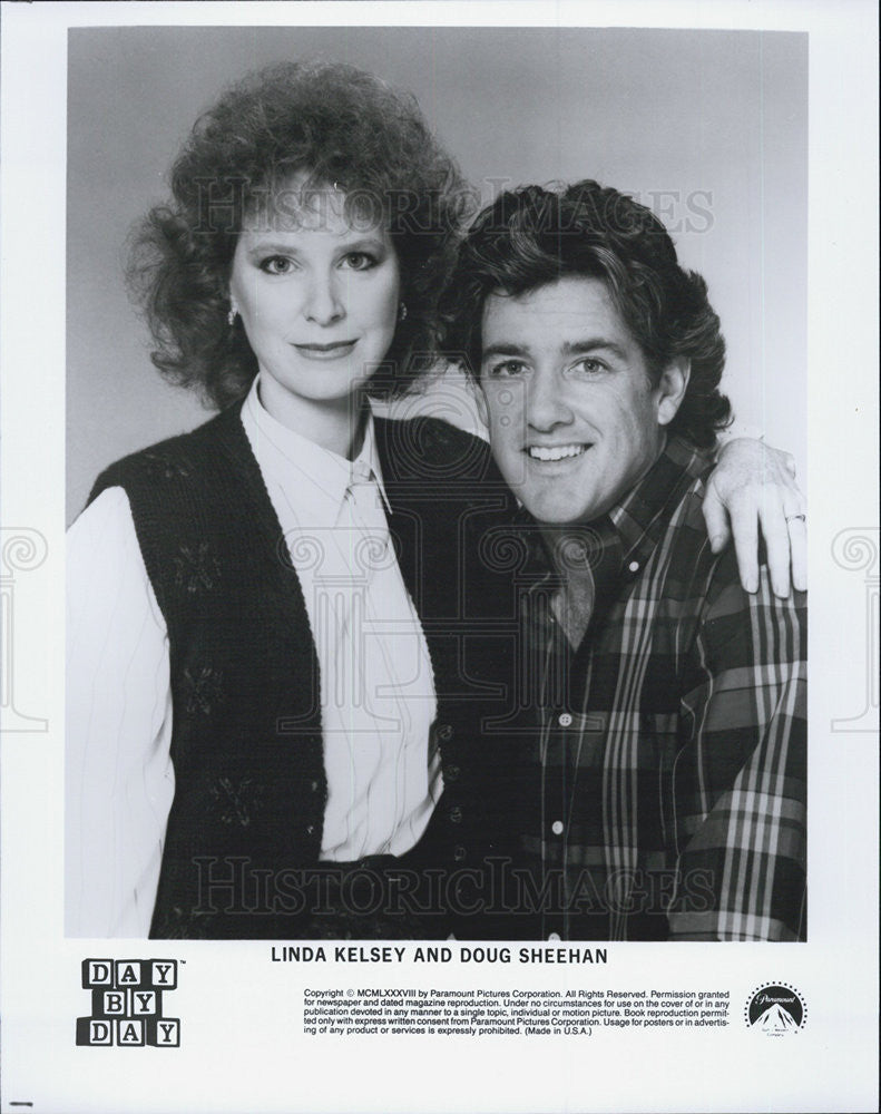 1988 Press Photo Actress Linda Kelsey and Actor Dough Sheehan in Day by Day - Historic Images