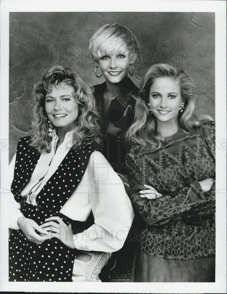 1989 Press Photo Sheree J.Wilson, Cathy Podewell &amp; Kimberly Foster in &quot;Dallas.&quot; - Historic Images