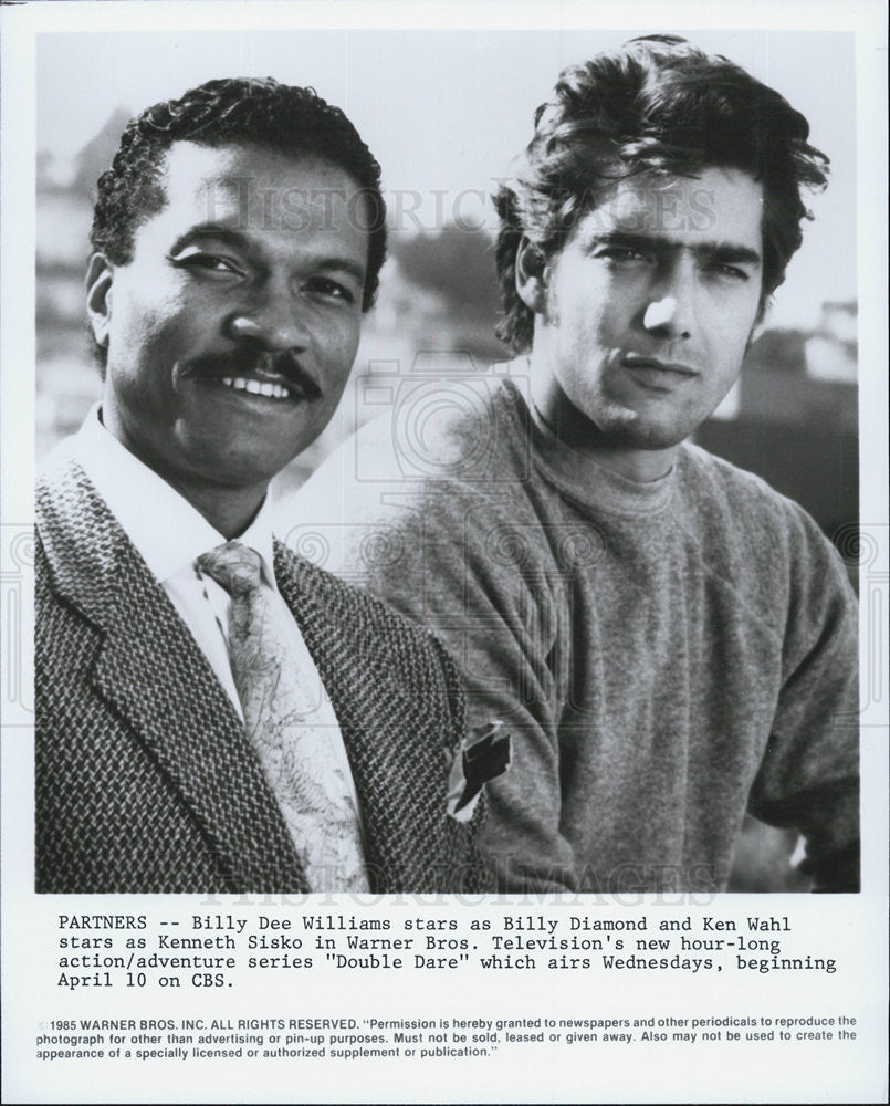 1985 Press Photo Billy Dee Williams Diamond Actors Double Dare - Historic Images