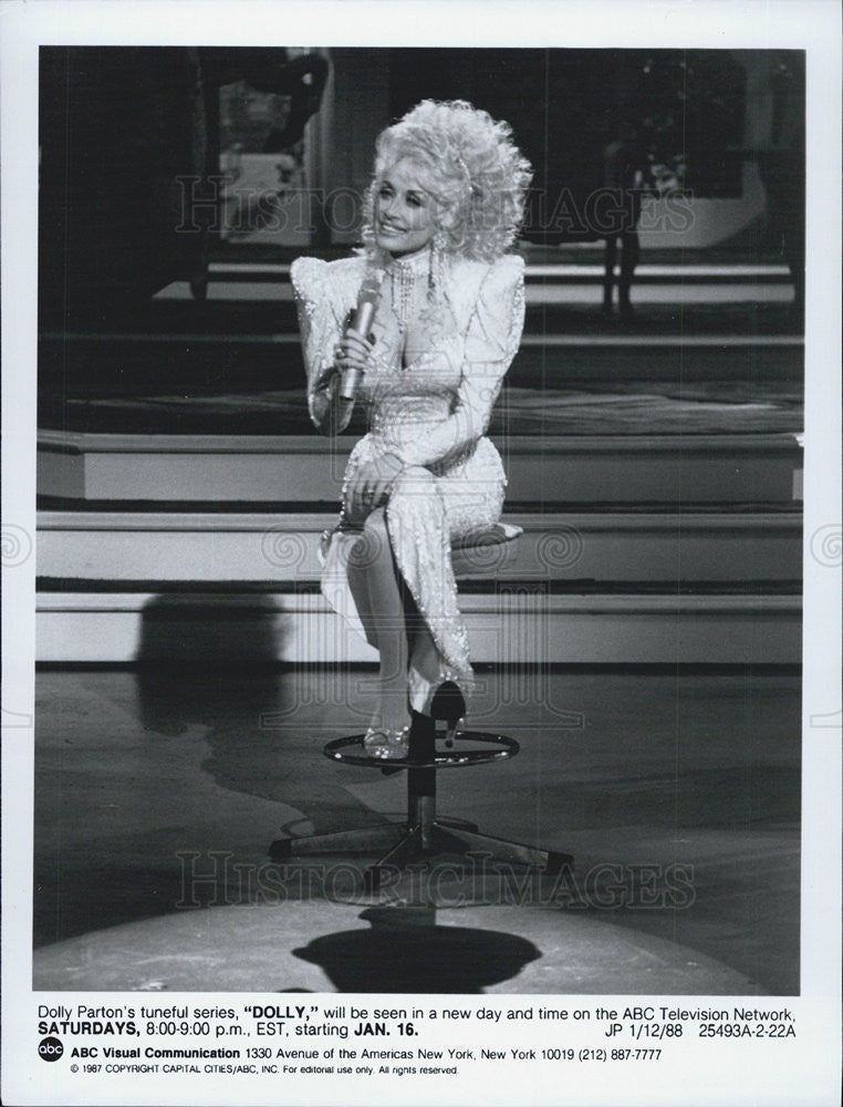 1988 Press Photo Dolly Parton Country Music Singer Songwriter TV Series - Historic Images