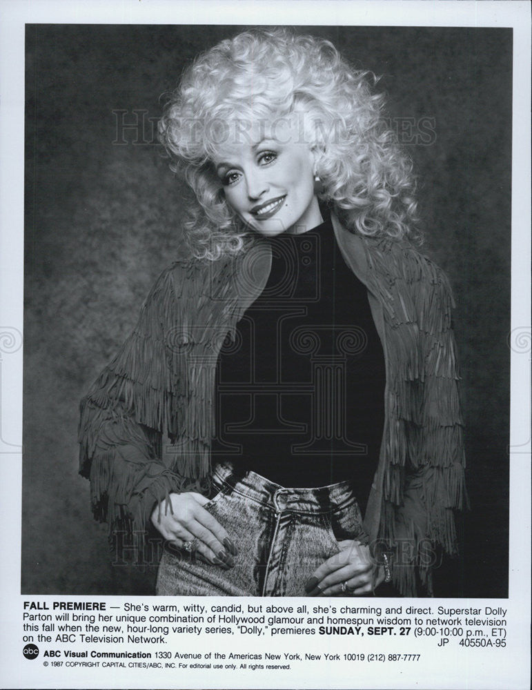 1987 Press Photo Dolly Parton Actress Singer Dolly - Historic Images