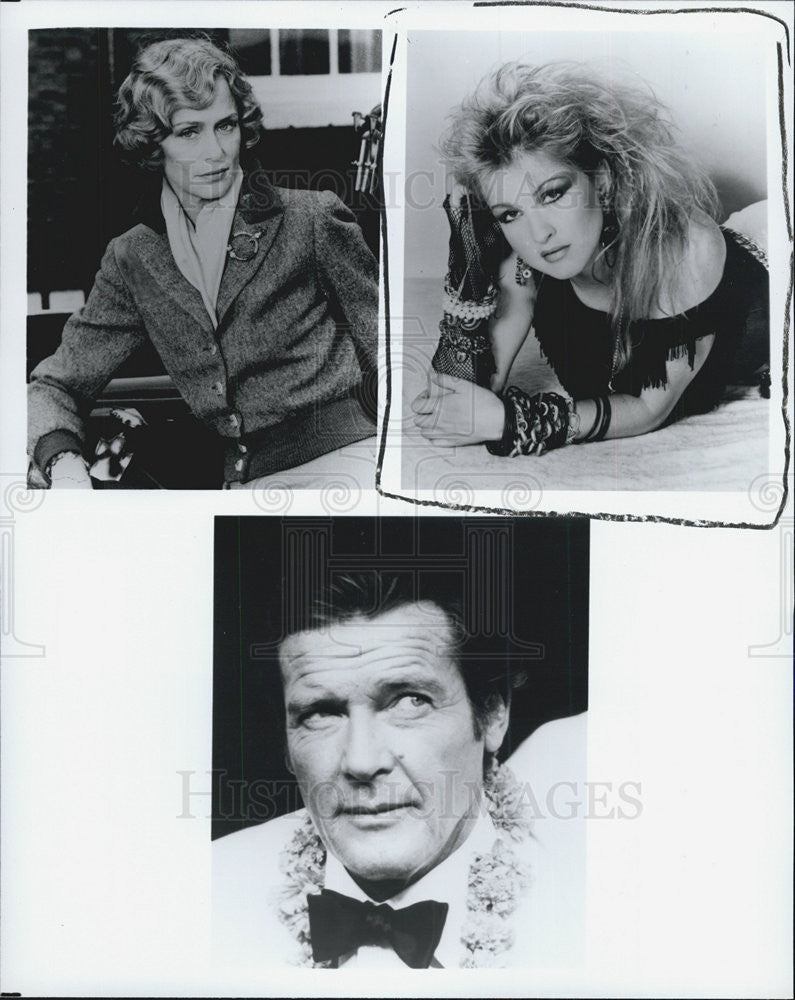 Press Photo Lauren Hutton/Model/Actress/Cyndi Lauper/Singer/Roger Moore/Actor - Historic Images