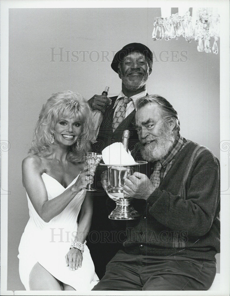 1986 Press Photo Loni Anderson Jack Elam Lee Weaver Actors Easy Street - Historic Images