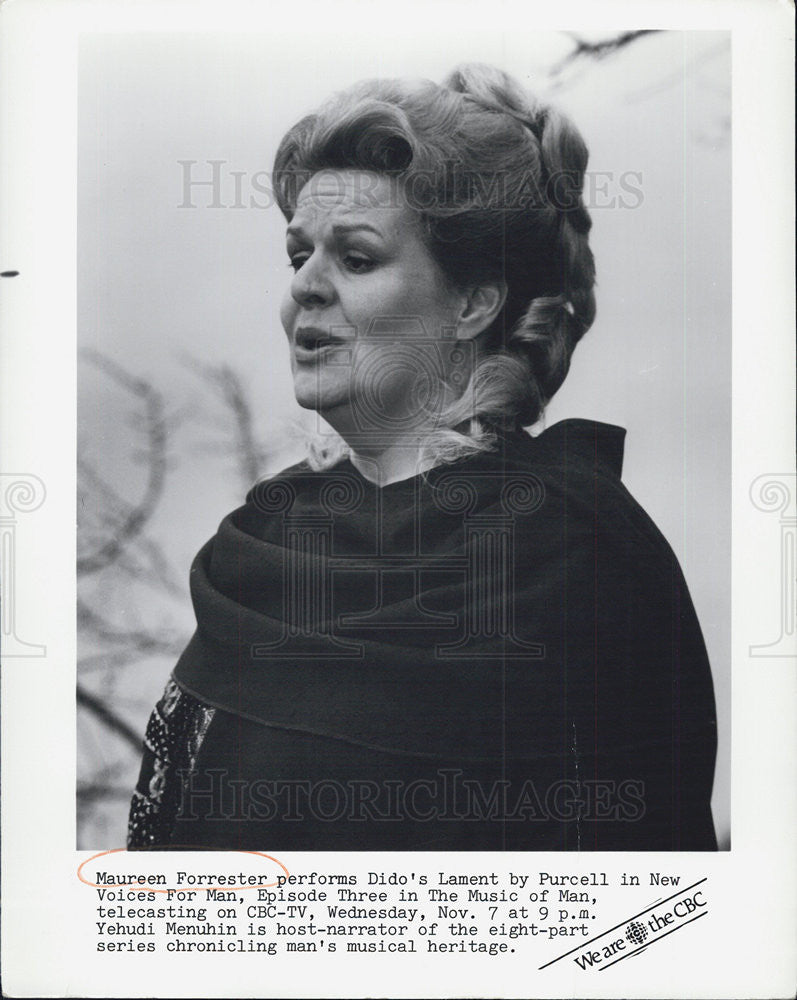 Press Photo Maureen Forrester on &quot;The Music of Man.&quot; - Historic Images