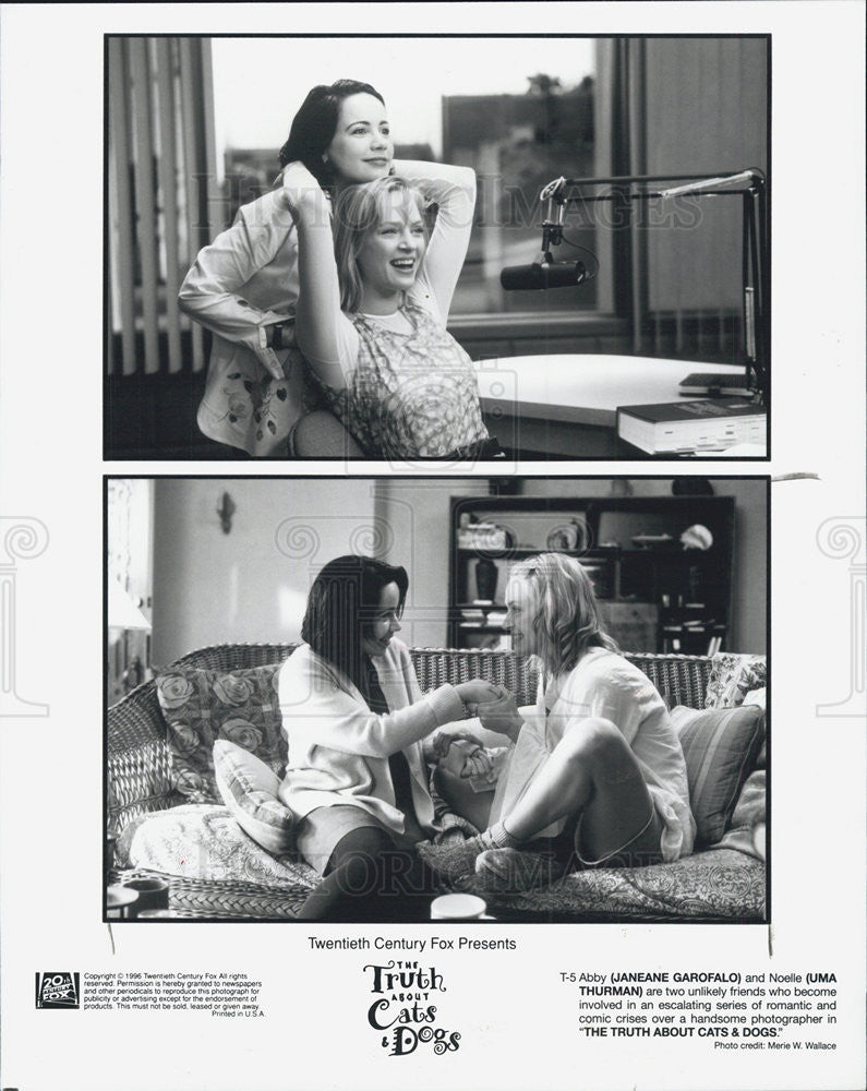 1996 Press Photo Janeane Garofalo Uma Thurman Actresses The Truth About Cats &amp; - Historic Images