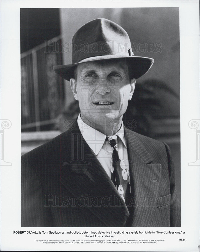 1981 Press Photo Robert Duvall Actor True Confessions - Historic Images