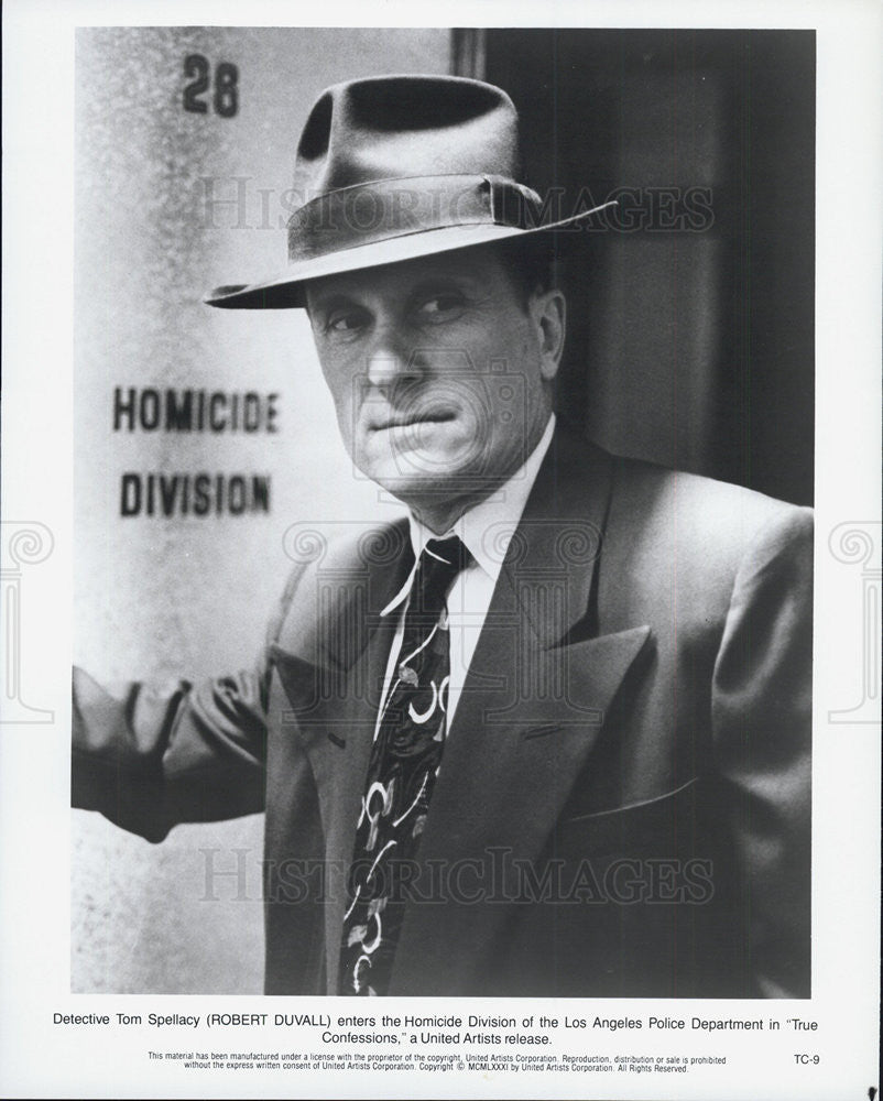 1981 Press Photo Robert Duvall Actor True Confessions - Historic Images