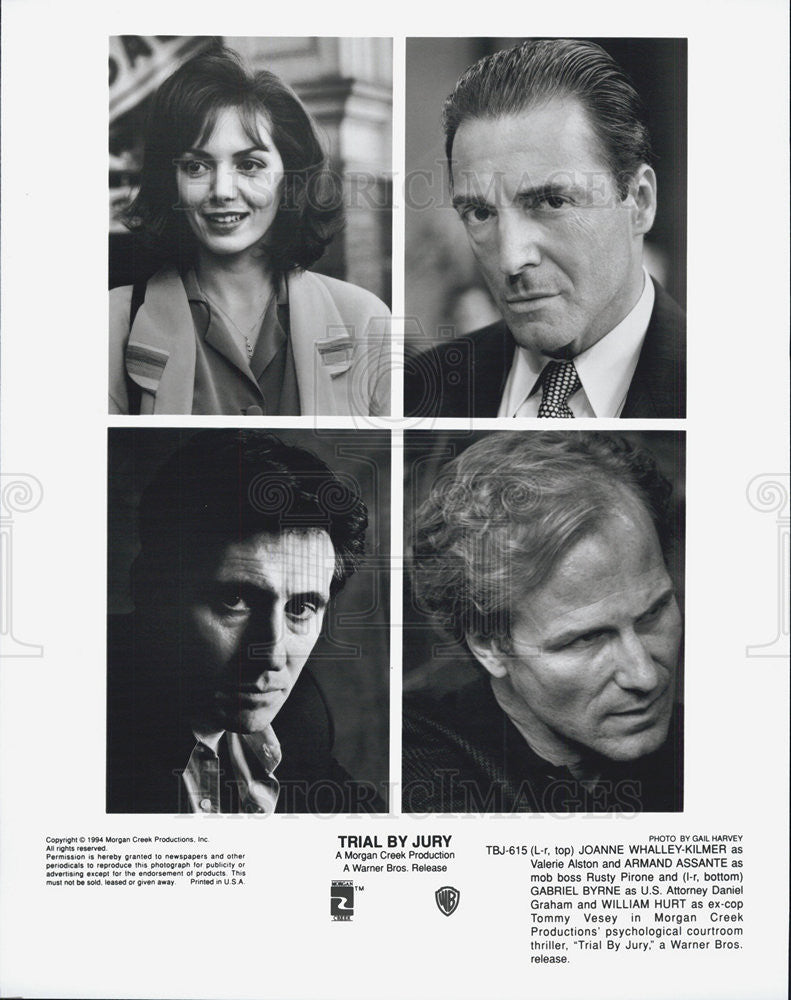 1994 Press Photo Trial By A Jury Joanne Whalley-Kilmer Armand Assante - Historic Images