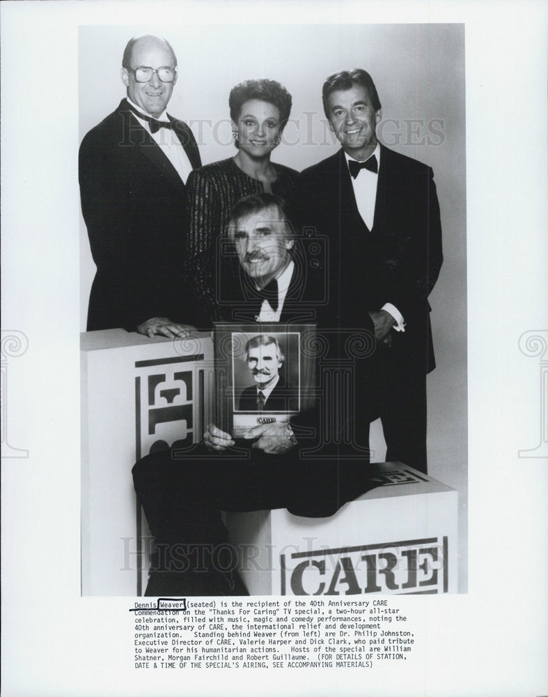 Press Photo Dennis Weaver Actor Dr. Philip Johnston Executive Director CARE - Historic Images