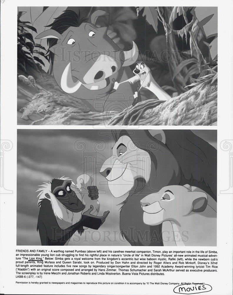 1994 Press Photo &quot;The Lion King&quot; animated movie. - Historic Images