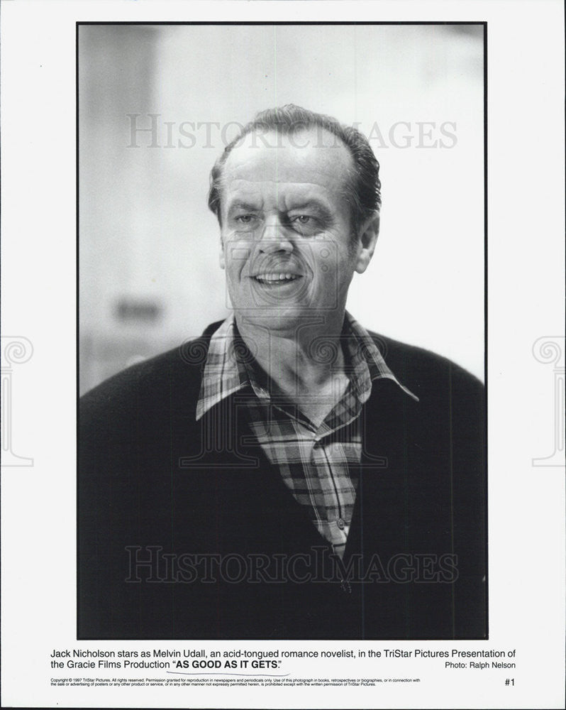 1997 Press Photo jack Nicholson Actor As Good As It Gets - Historic Images