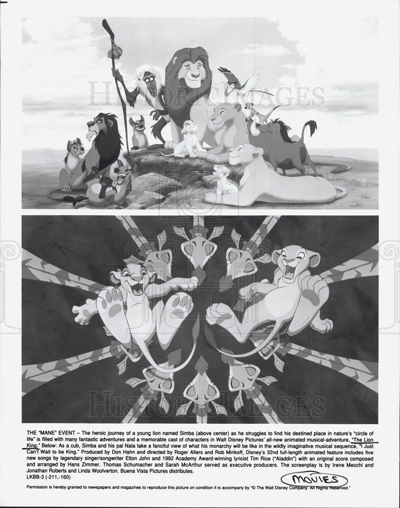 Press Photo THE LION KING Animation - Historic Images