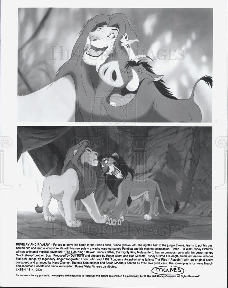 Press Photo THE LION KING Animation - Historic Images