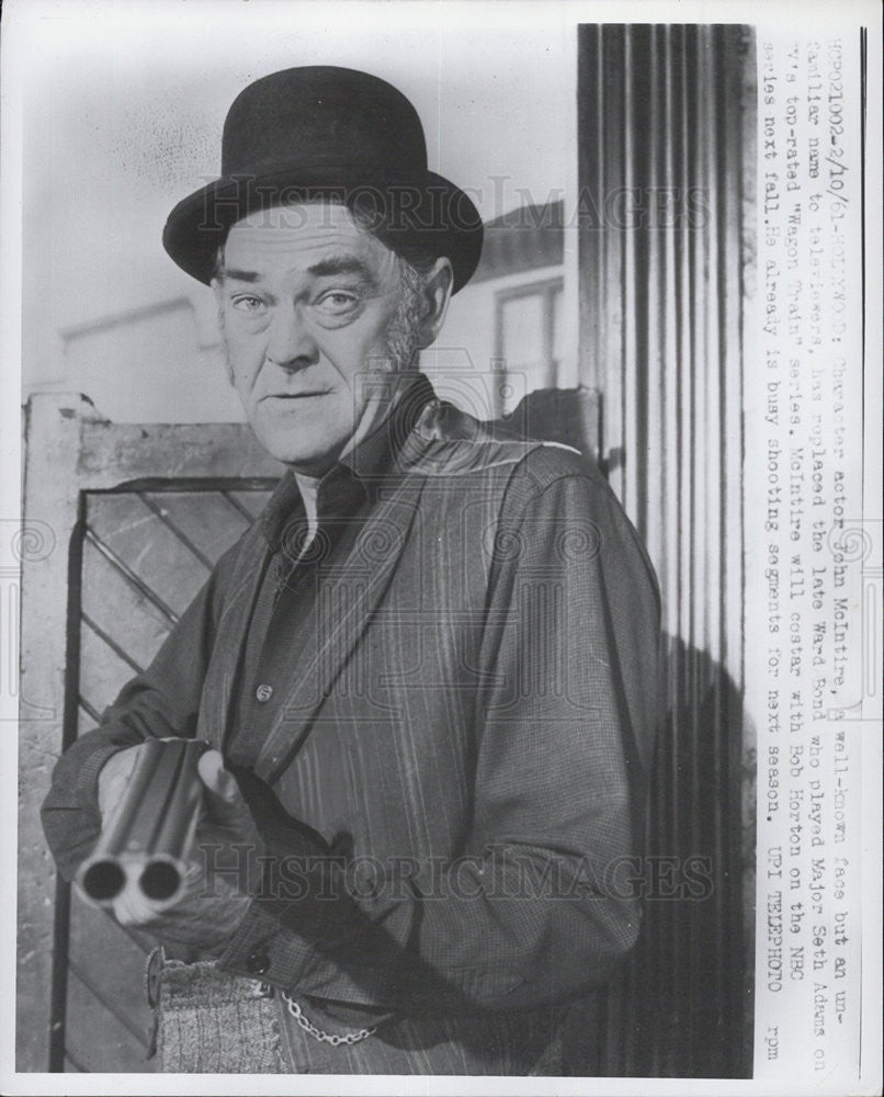 1961 Press Photo John McIntire Actor Wagon Train! - Historic Images