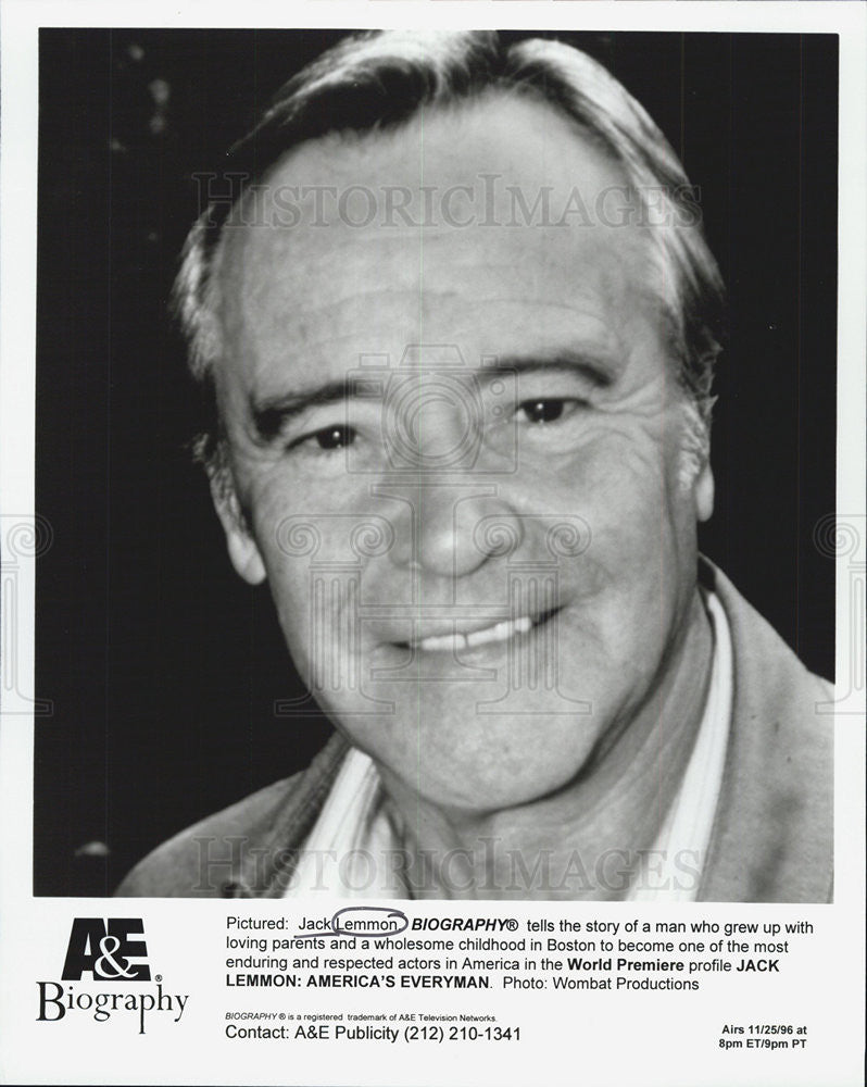 1996 Press Photo Jack Lemmon Biography Special Jack Lemmon: American&#39;s Everyman - Historic Images