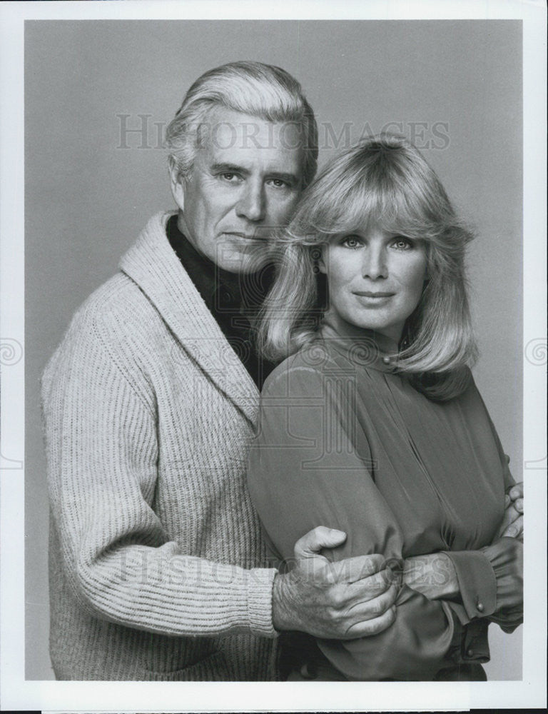 1982 Press Photo John Forsythe And Linda Evans In ABC Television Show Dynasty - Historic Images