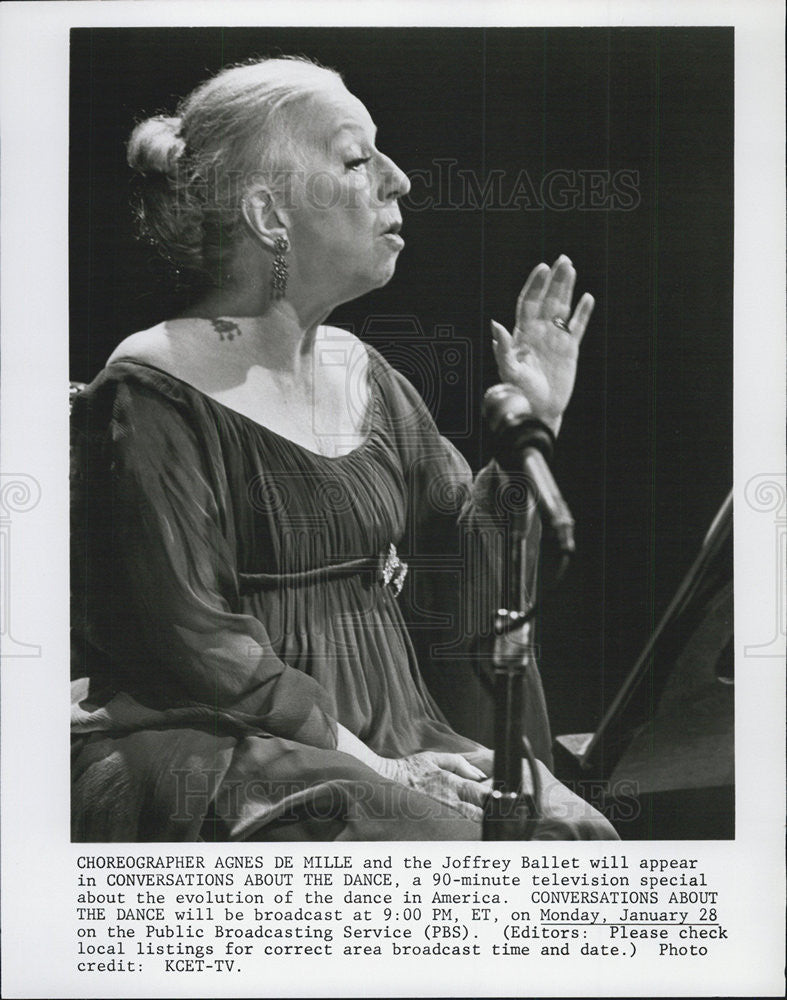 Press Photo Agnes De Mille Choreographer For Joffrey Ballet Interview Special - Historic Images