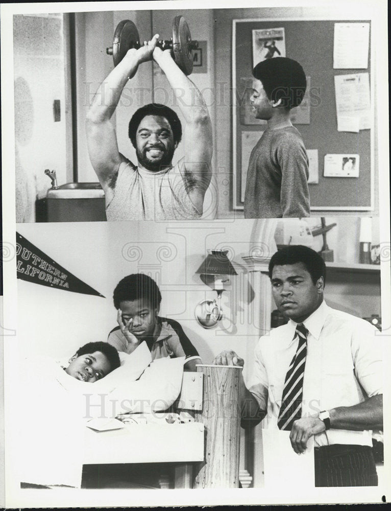 1980 Press Photo ACtor Todd Bridges,Gary Coleman.and Boxer Muhammand Ali. - Historic Images