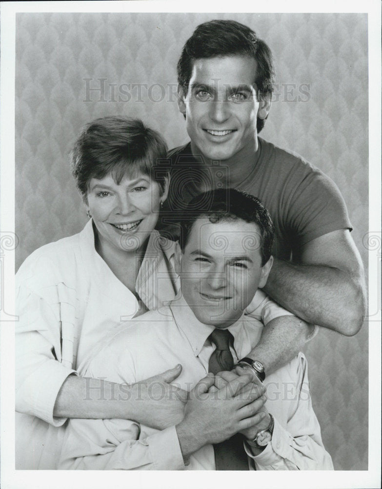 1987 Press Photo of actors John Bolger, Jason Alexander and Anne Jackson - Historic Images