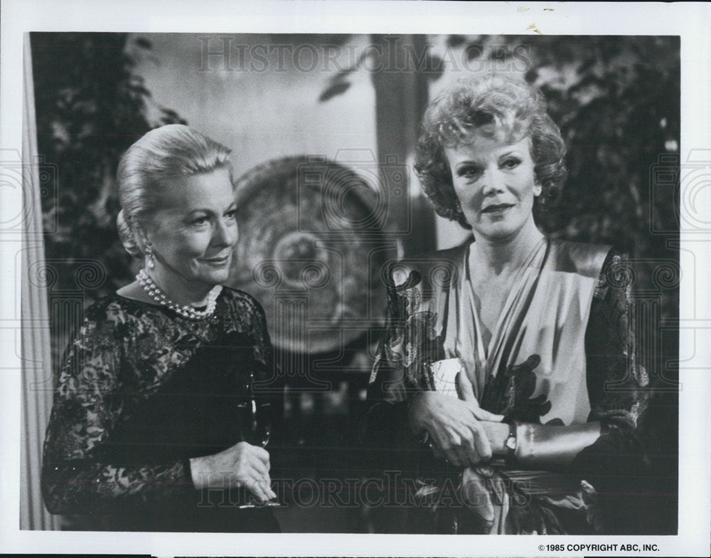 1986 Press Photo Joan Fontaine &amp; Nanette  Fabray on ABC network series, &quot;Hotel,&quot; - Historic Images