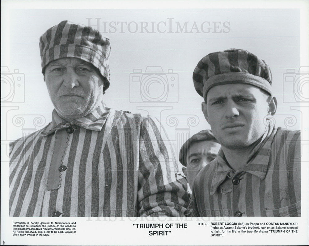 Press Photo Robert Loggia Costa Mandylor Actors Triumph Of The Spirit - Historic Images