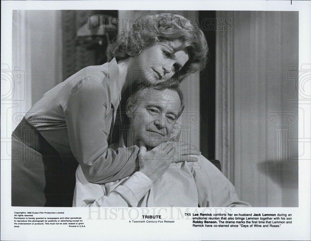 1980 Press Photo Lee Remick Jack Lemmon Actors Tribute - Historic Images