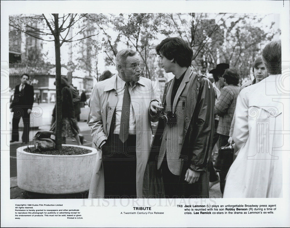 1980 Press Photo Jack Lemmon Robby Benson Actors Tribute - Historic Images