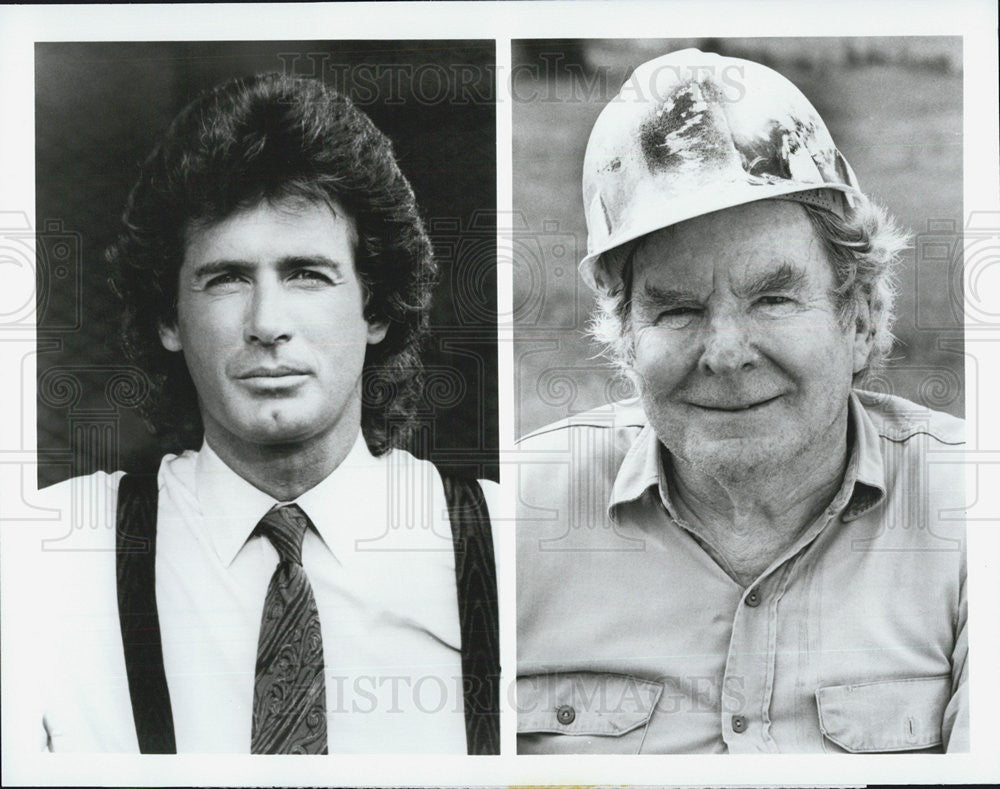 1987 Press Photo Jack Scalia And Bert Remsem In CBS Television Show Dallas - Historic Images