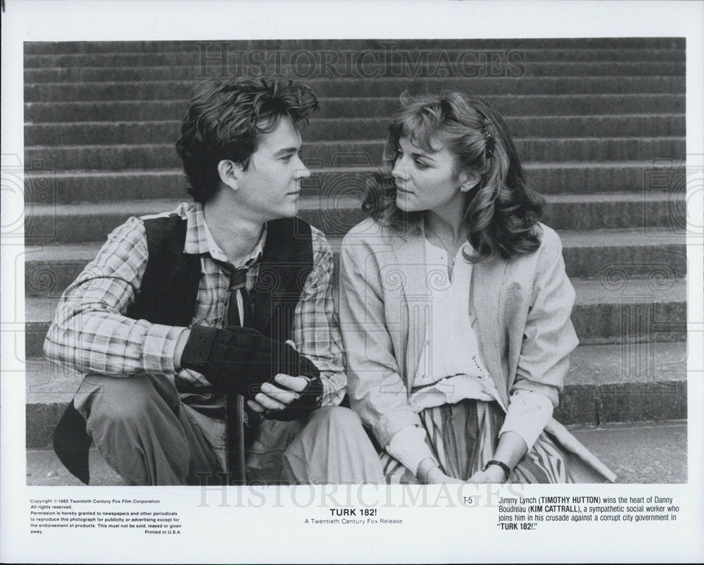 1985 Press Photo Timothy Hutton Actor Kim Cattrall Actress Turk 182 Drama Movie - Historic Images