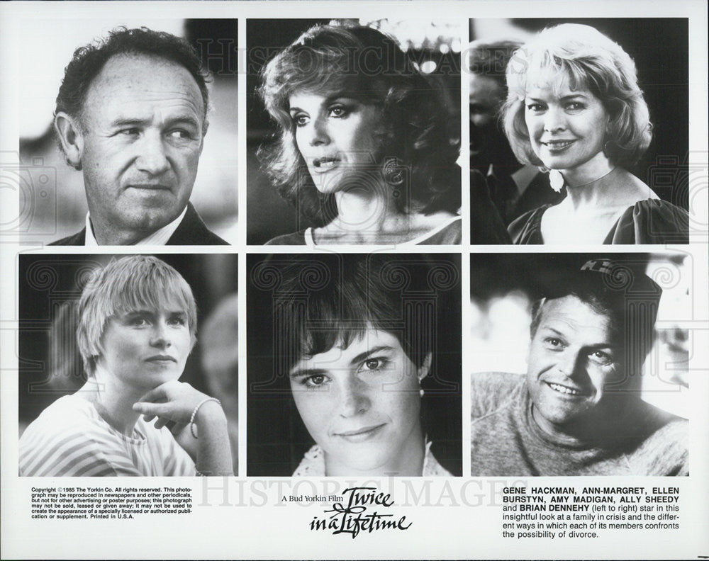 Twice in a Lifetime Gene Hackman Ann Margret Ellen Burstyn 1985 Press Photo - Historic Images