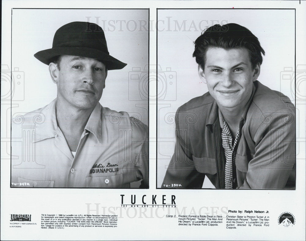 1989 Press Photo Tucker Man And His Dream Film Christian Slater Frederic Forrest - Historic Images