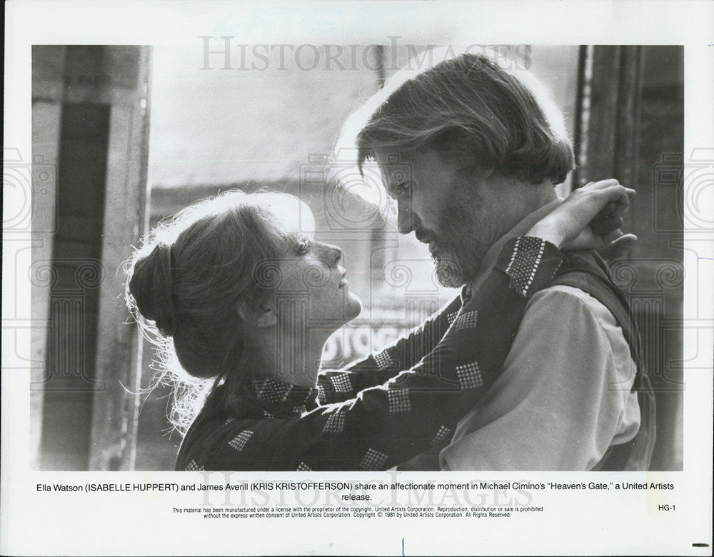 1981 Press Photo Isabelle Huppert Kris Kristofferson Heaven&#39;s Gate Film - Historic Images