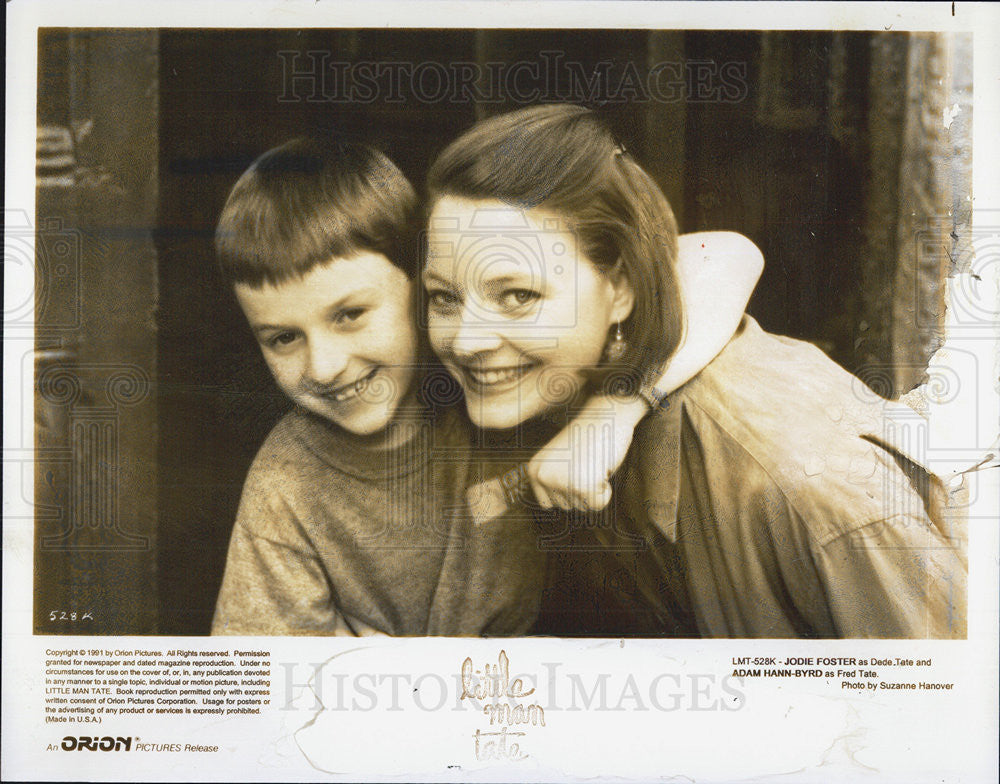 1991 Press Photo Jodie Foster/Actor/Director/Producer/Adam Hann Byrd - Historic Images