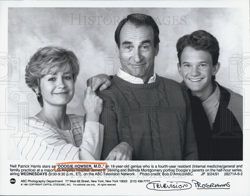 1991 Press Photo Neil Patrick Harris James B Sikking DOOGIE HOWSER MD - Historic Images