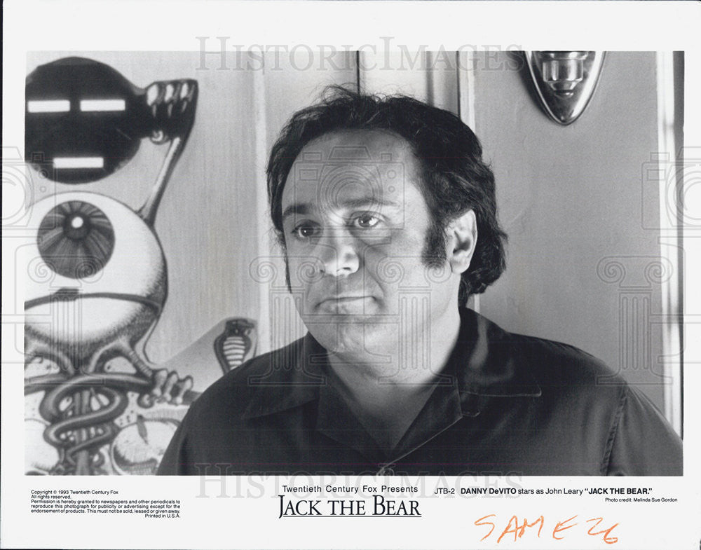 1993 Press Photo Jack The Bear Film Actor Danny DeVito As John Leary - Historic Images