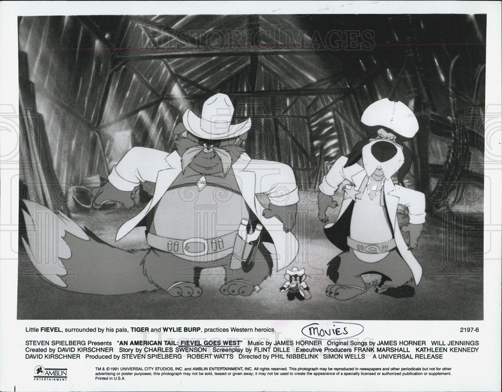 1991 Press Photo An American Tail Fievel Goes West/Cartoon Movie - Historic Images