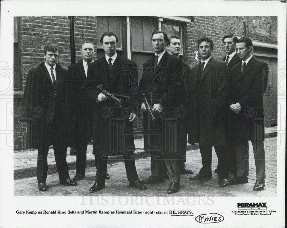 1990 Press Photo The Krays Film Gary And Martin Kemp Gang Characters Portrait - Historic Images