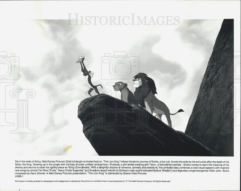 Press Photo The Lion King, Disney Animated Movie - Historic Images