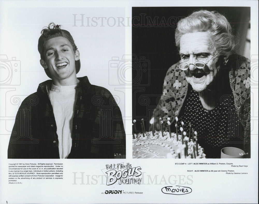 1991 Press Photo Alex Winter in Bill &amp; Ted&#39;s Bogus Journey - Historic Images